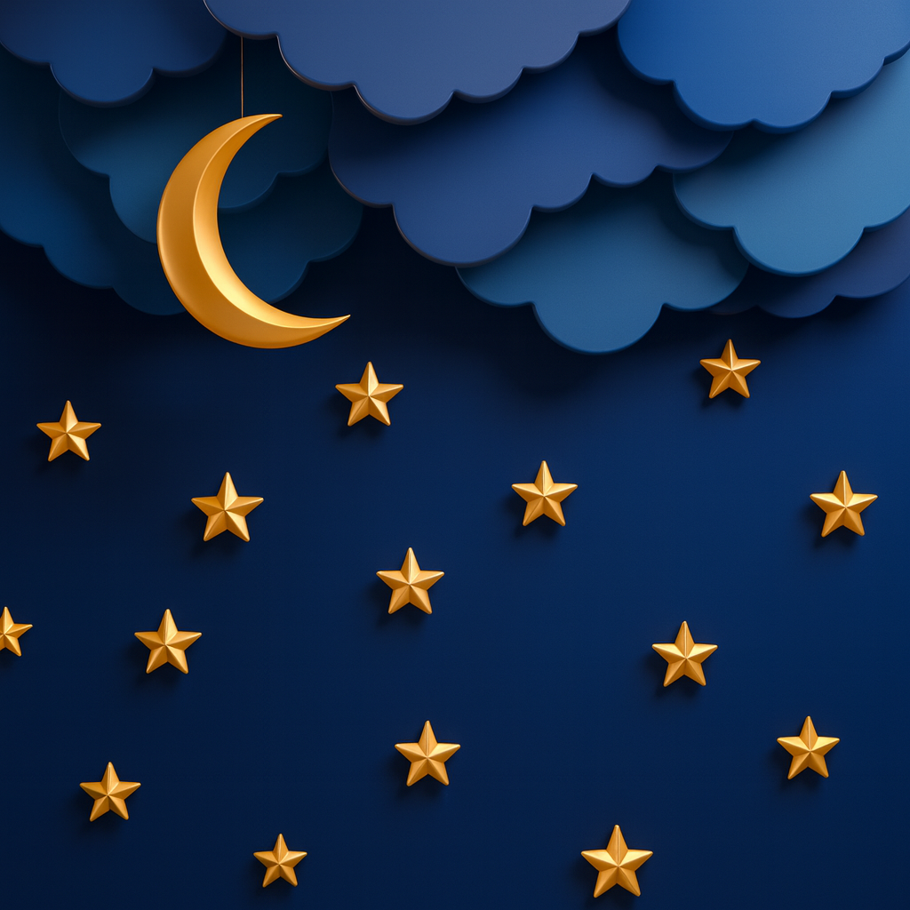 Moon & Stars Night Sky Wallpaper Mural