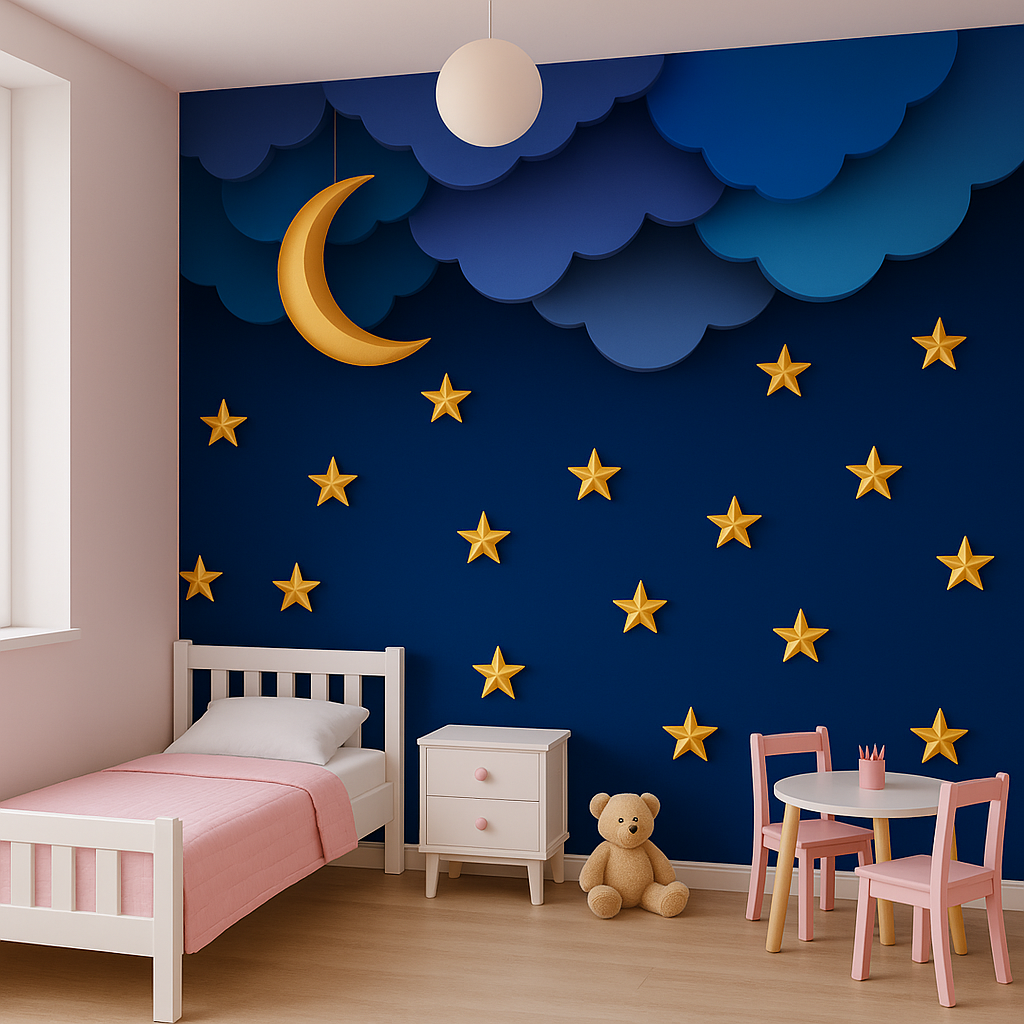 Moon & Stars Night Sky Wallpaper Mural