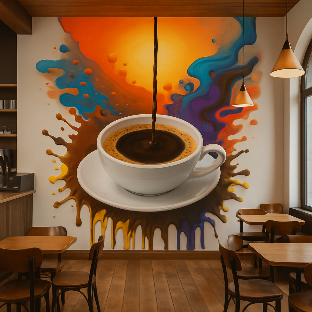 Vibrant Coffee Splash Wallpaper Mural