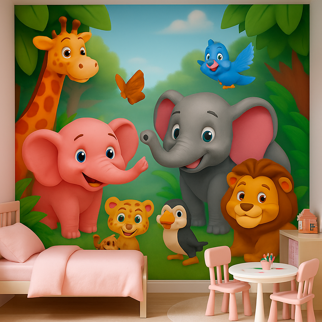 Jungle Animals Kids Wallpaper Mural