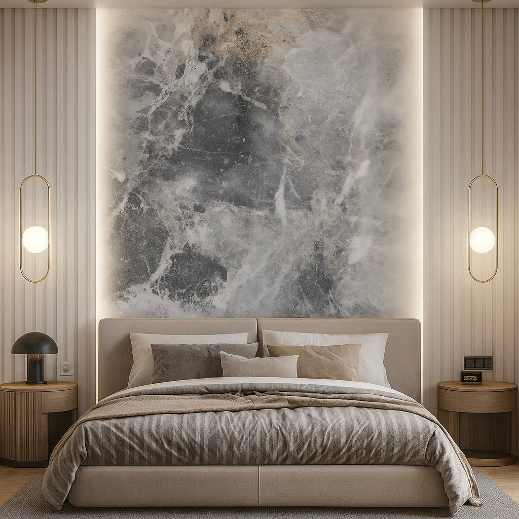 Grey Marble Feature Wallpaper Mural