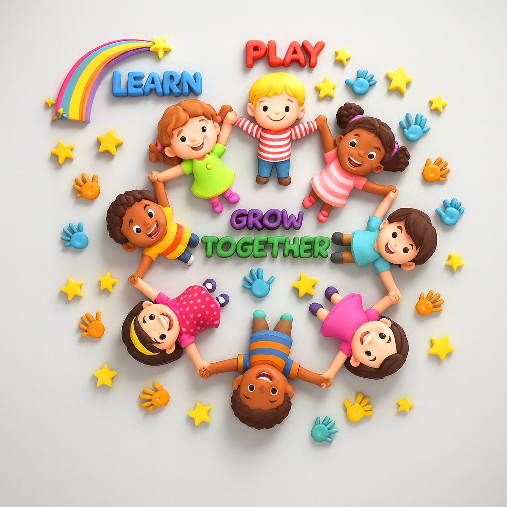 3D Kids Circle Learning Wallpaper Mural