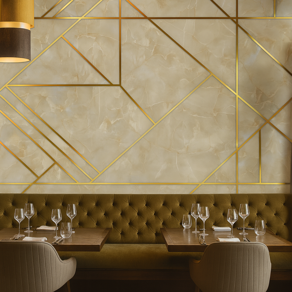 Golden Luxe Geometric Marble Wallpaper Mural