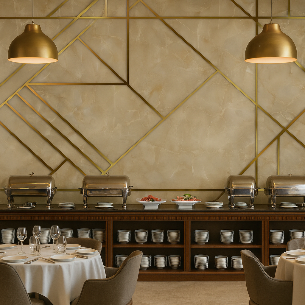 Golden Luxe Geometric Marble Wallpaper Mural