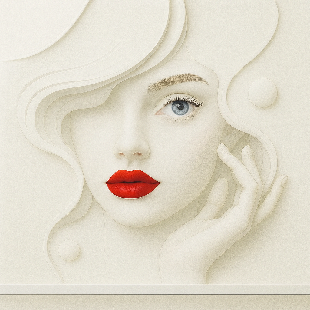 3D Beauty Face Wallpaper Mural