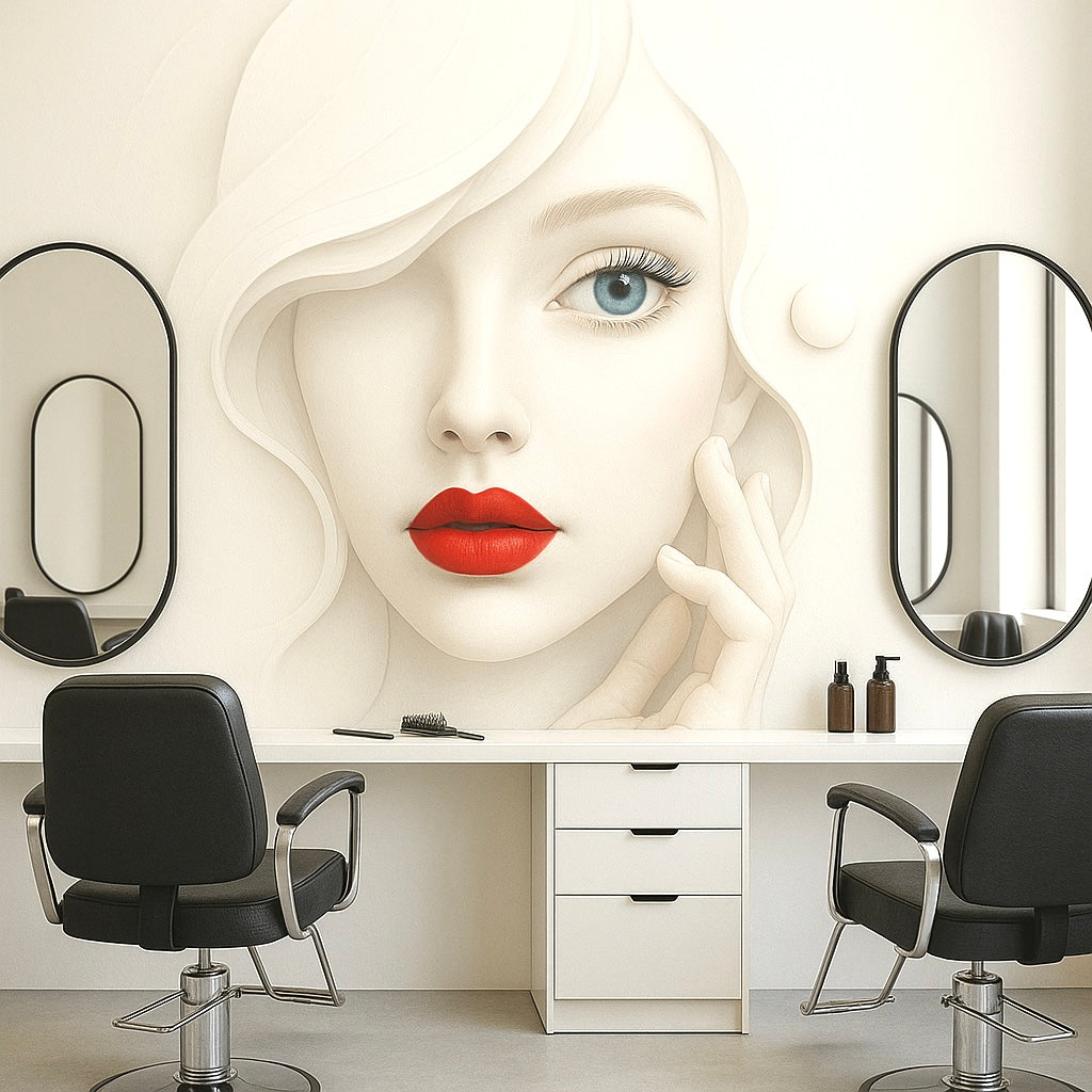 3D Beauty Face Wallpaper Mural