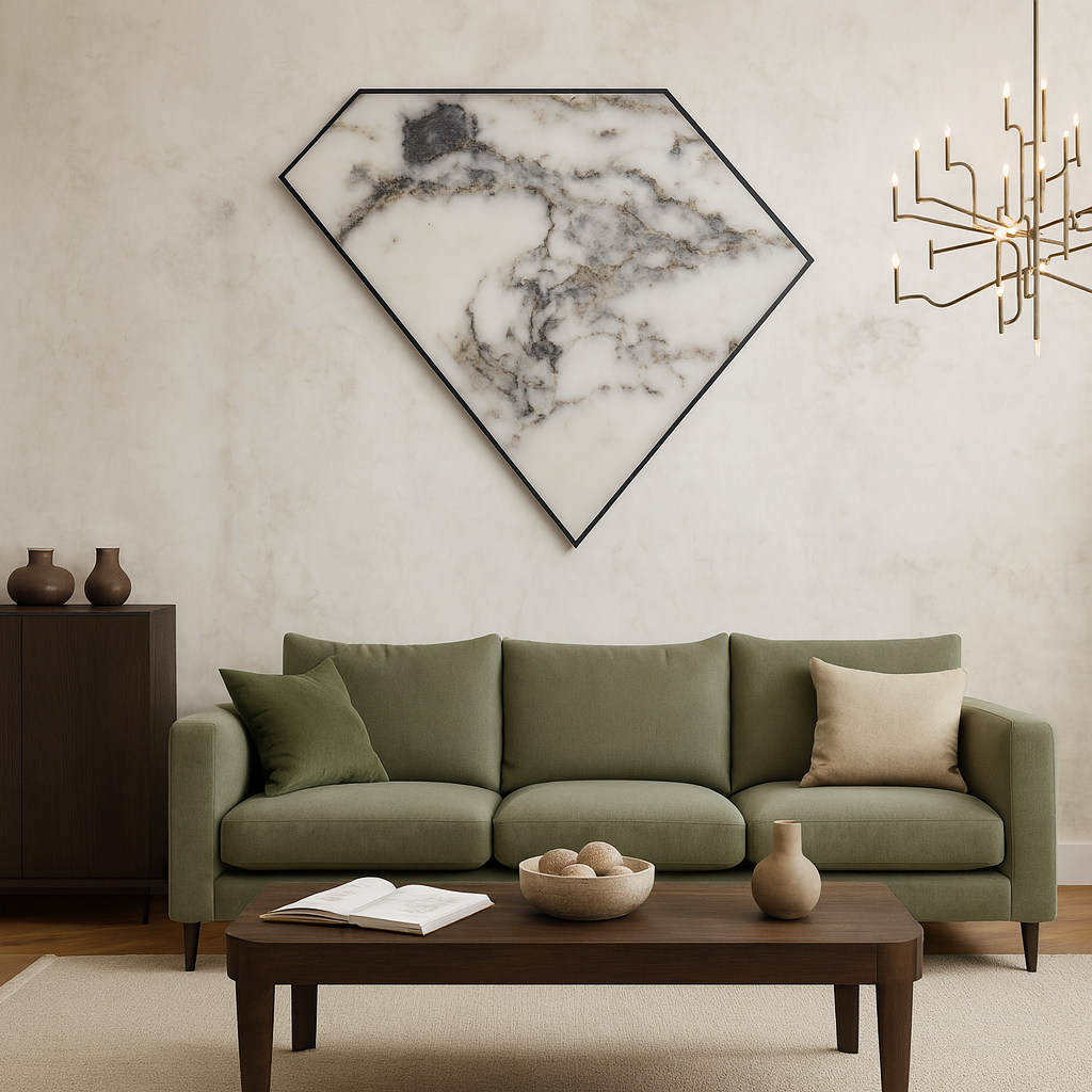Diamond-Cut Marble Wallpaper Mural
