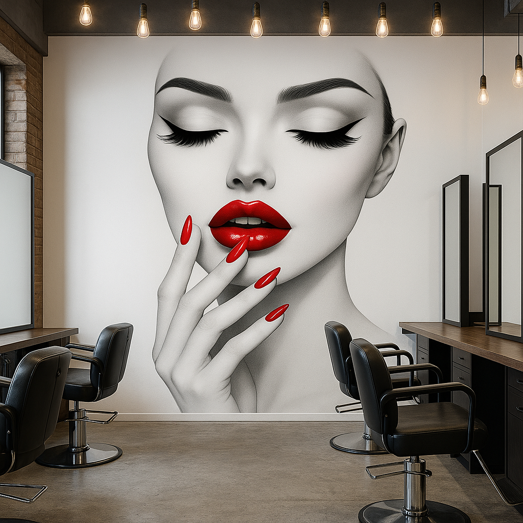Red Lips Beauty Wallpaper Mural