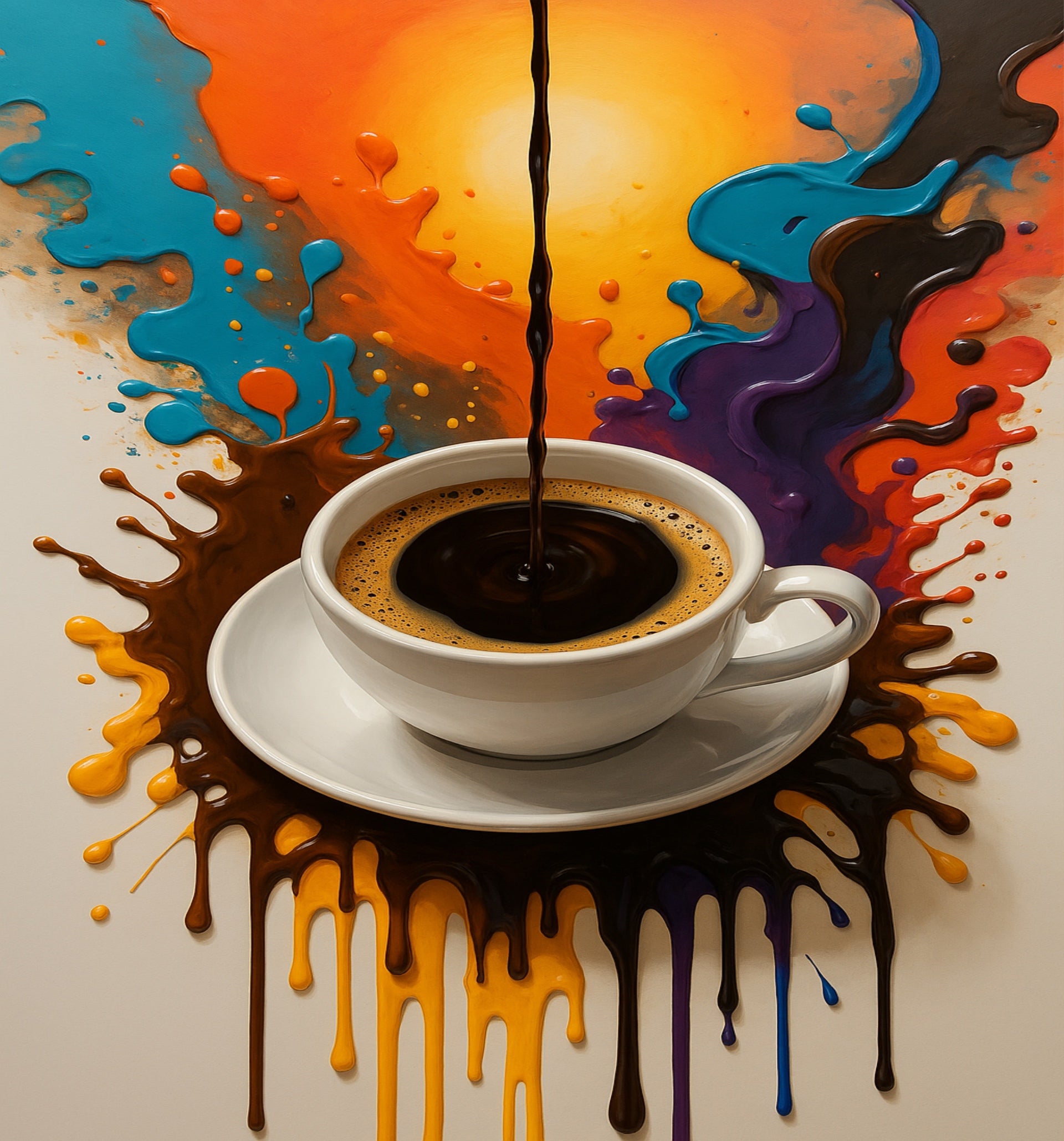 Vibrant Coffee Splash Wallpaper Mural