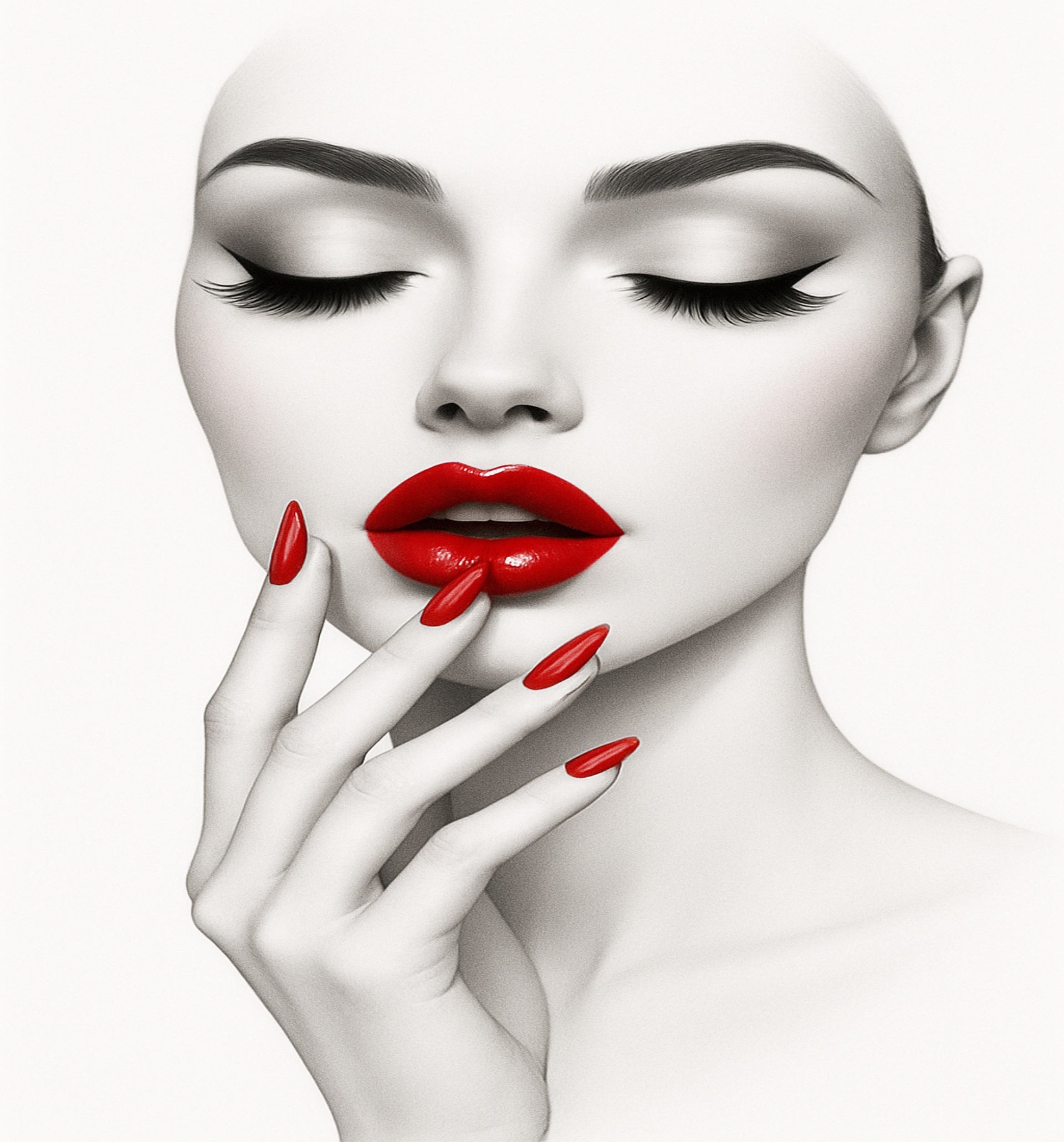 Red Lips Beauty Wallpaper Mural