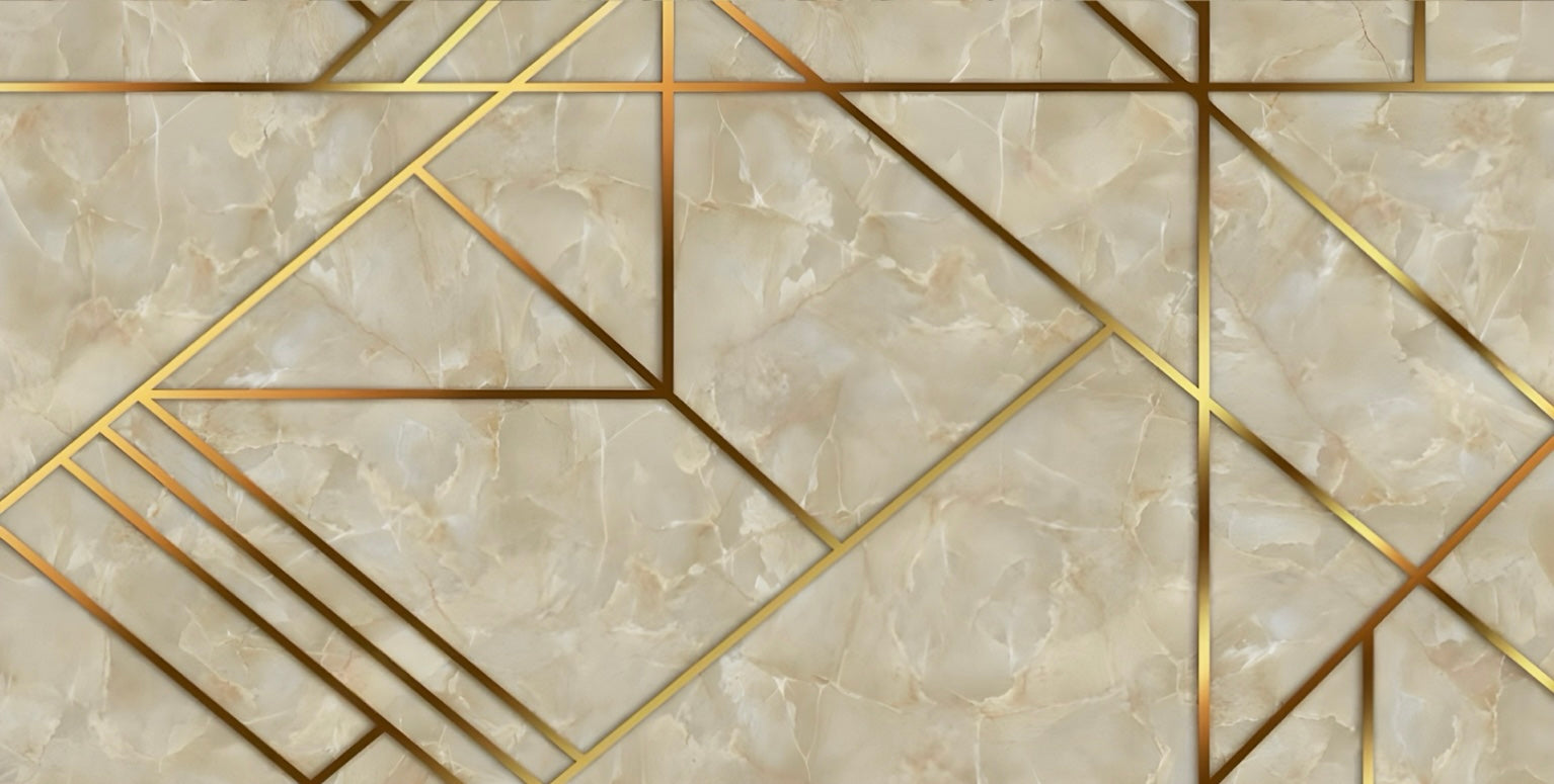 Golden Luxe Geometric Marble Wallpaper Mural