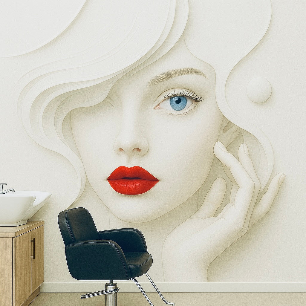 3D Beauty Face Wallpaper Mural