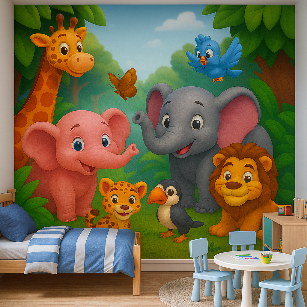 Jungle Animals Kids Wallpaper Mural