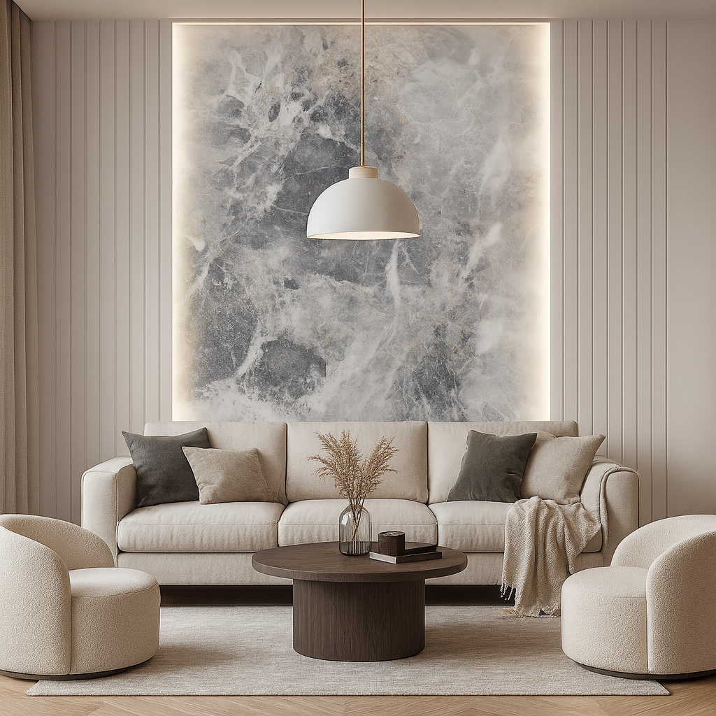 Grey Marble Feature Wallpaper Mural