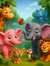 Jungle Animals Kids Wallpaper Mural